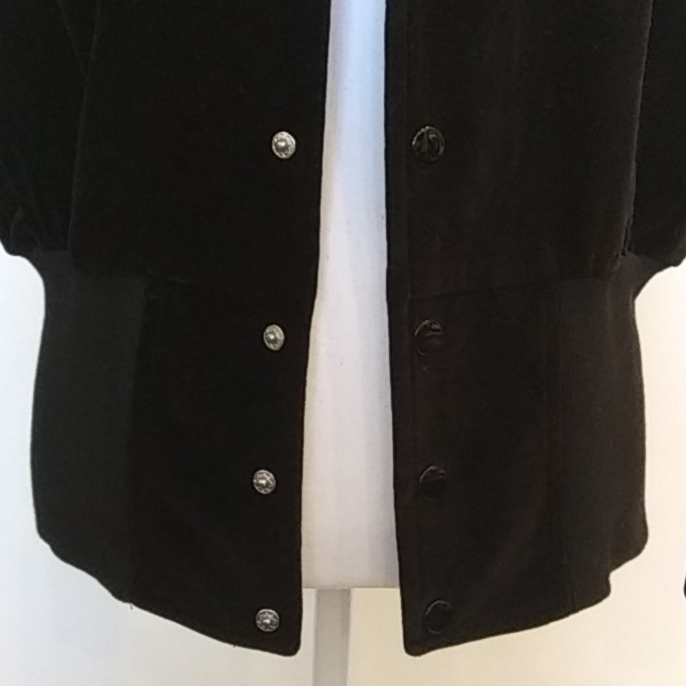 🖤Suzanne Somers Black Velvet Jacket W/Snaps Sz M - Picture 3 of 6